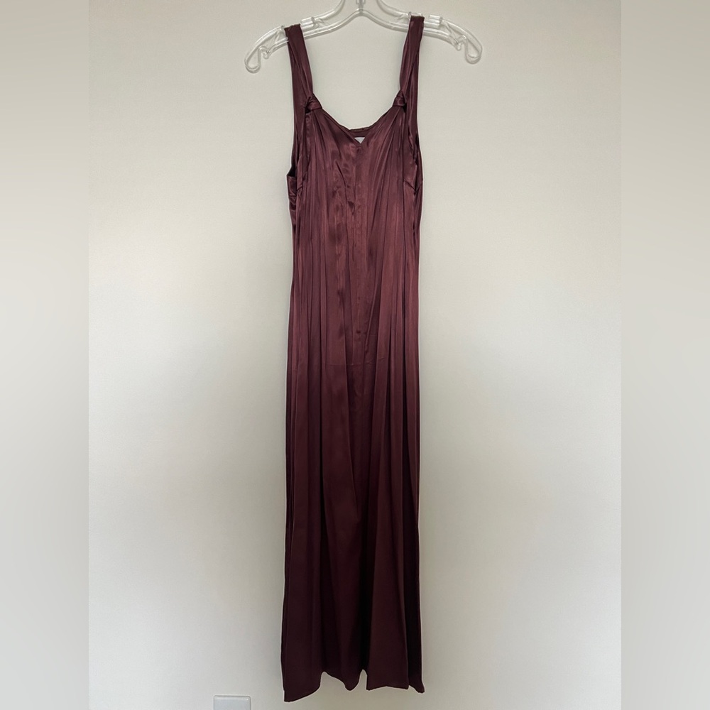 NIC+ZOE Satin Midi Dress in Burgundy